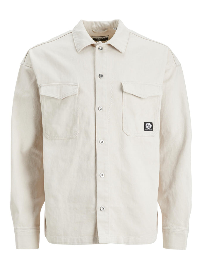 OVERSHIRT ΠΟΥΚΑΜΙΣΟ, 100% ΒΑΜΒΑΚΙ,WIDE FIT