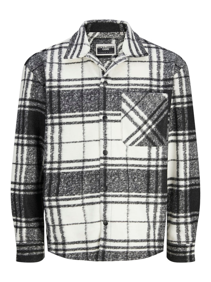 OVERSHIRT ΚΑΡΟ ΜΕ ΚΟΥΜΠΙΑ ,RELAXED FIT