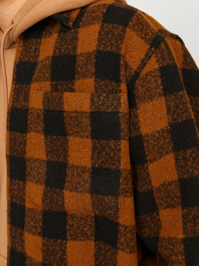 OVERSHIRT ΚΑΡΟ ΜΕ ΚΟΥΜΠΙΑ,RELAXED FIT