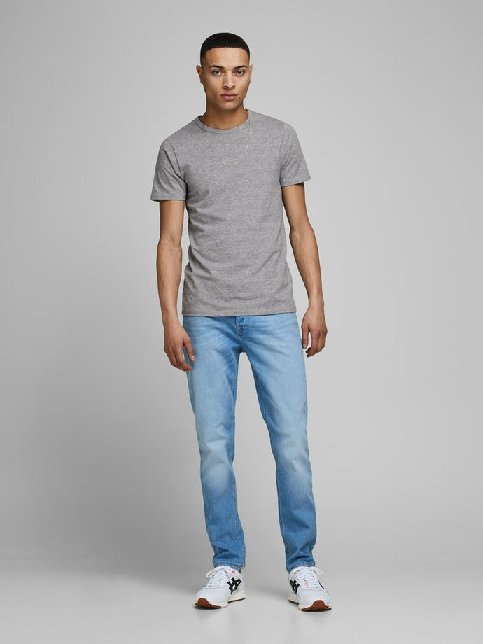 T-SHIRT ΜΕ ΣΤΡΟΓΓΥΛΗ ΛΑΙΜΟΚΟΨΗ , ΜΟΝΟΧΡΩΜΟ , STRECH FIT