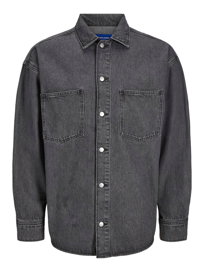 DENIM OVERSHIRT 100% ΒΑΜΒΑΚΙ, WIDE FIT
