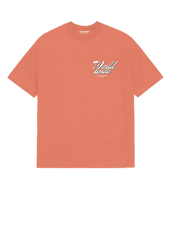 T-SHIRT ΜΕ ΣΤΡΟΓΓΥΛΗ ΛΑΙΜΟΚΟΨΗ ,100% ΒΑΜΒΑΚΙ ,ΜΕ ΤΟ ΛΟΓΟΤΥΠΟ ΤΟΥ BRAND ΕΜΠΡΟΣ, REGULAR FIT