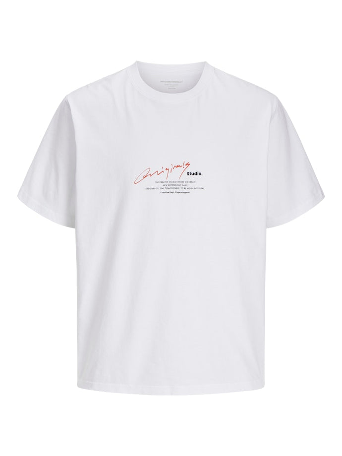 T-SHIRT ΜΕ ΤΟ LOGO ΤΟΥ BRAND ΜΠΟΡΣΤΑ 100% ΒΑΜΒΑΚΕΡΟ