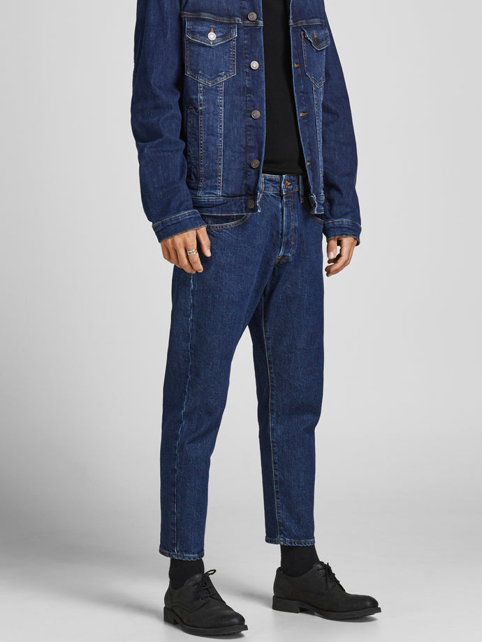 JEANS ΠΑΝΤΕΛΟΝΙ 5ΤΣΕΠΟ , ΣΚΟΥΡΟ ΜΠΛΕ , CROPPED FIT