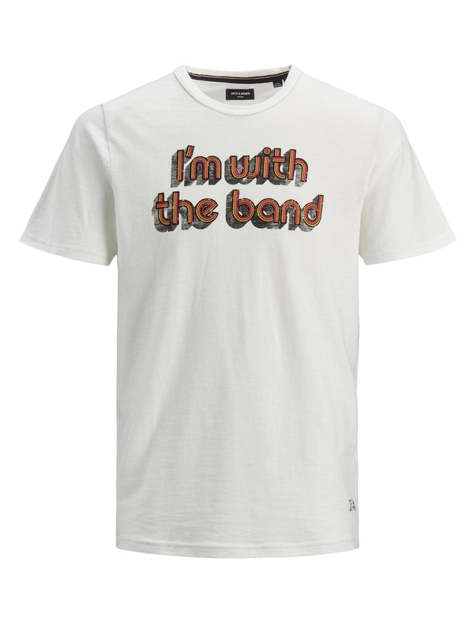 T-SHIRT ΛΑΙΜΟΚΟΨΗ 100% ΒΑΜΒΑΚΙ ΜΕ ΣΤΑΜΠΑ ΕΜΠΡΟΣ REGULAR FIT