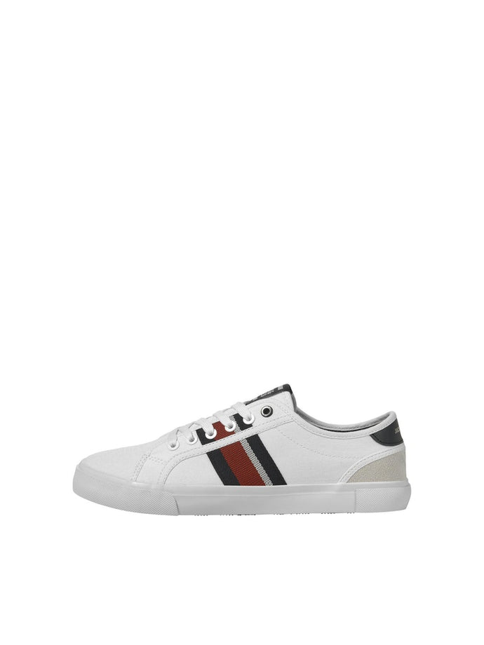 SNEAKERS ΠΑΝΙΝΟ , ΜΕ ΤΡΕΙΣ ΡΙΓΕΣ ΣΤΟ ΠΛΑΙ ΚΑΙ ΤΟ LOGO TOY BRAND