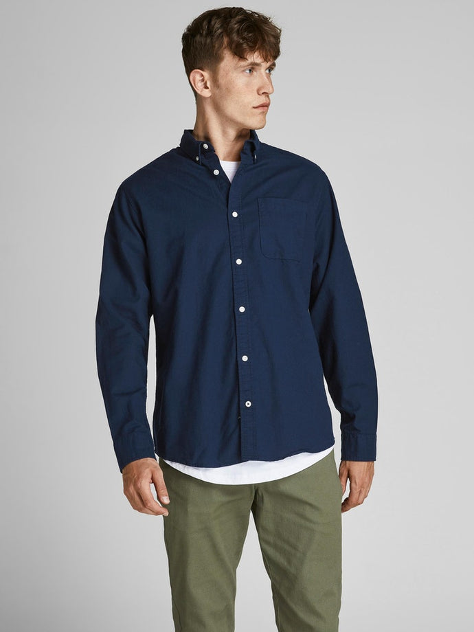 ΠΟΥΚΑΜΙΣΟ, 100% ΒΑΜΒΑΚΙ, ΜΕ ΤΣΕΠΗ ΕΜΠΡΟΣ,  SLIM FIT