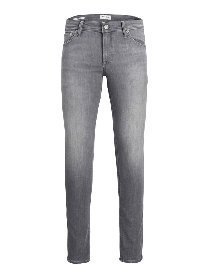 ΠΑΝΤΕΛΟΝΙ JEANS , ΣΕ ΓΚΡΙ ΧΡΩΜΑ ΜΕ ΞΕΒΑΜΑ , SLIM FIT