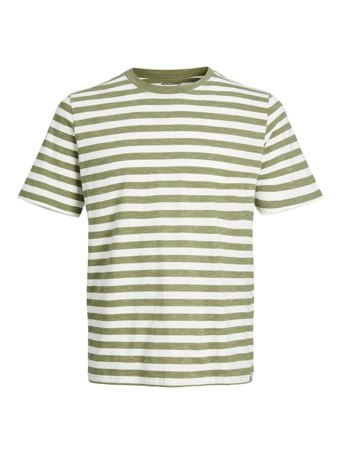 T-SHIRT ΜΕ ΣΤΡΟΓΓΥΛΗ ΛΑΙΜΟΚΟΨΗ  , ΜΑΡΙΝΙΕΡΑ, STANDARD  FIT